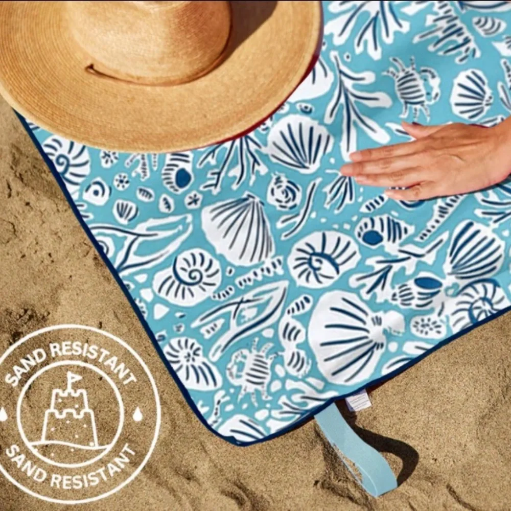 TURTLES AQUA REVERSIBLE ECO BEACH TOWEL ~ NEW with Tags ~ Eco Friendly